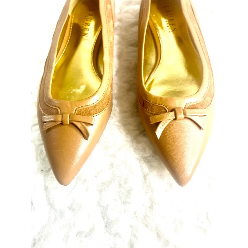 Lauren Ralph Lauren Tan Suede Leather Slip on Flats Women Size 5.5B
